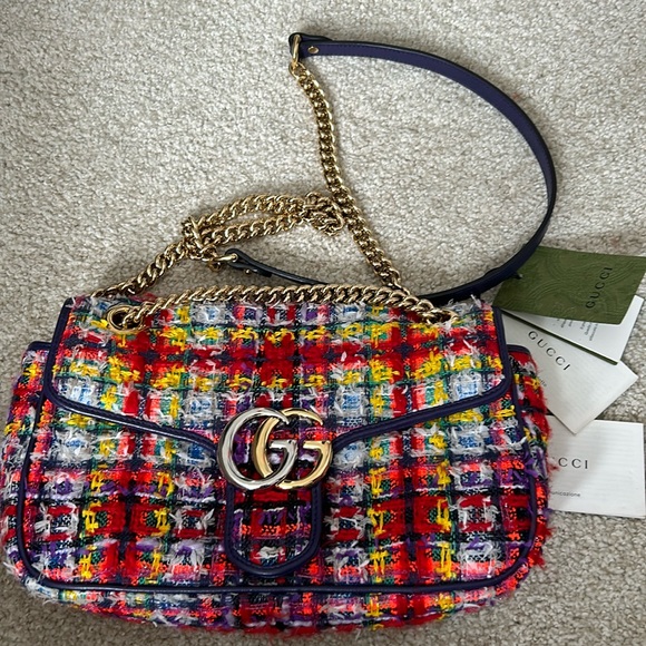 Gucci GG Marmont red/violet lily multicolor crossbody - Picture 5 of 17